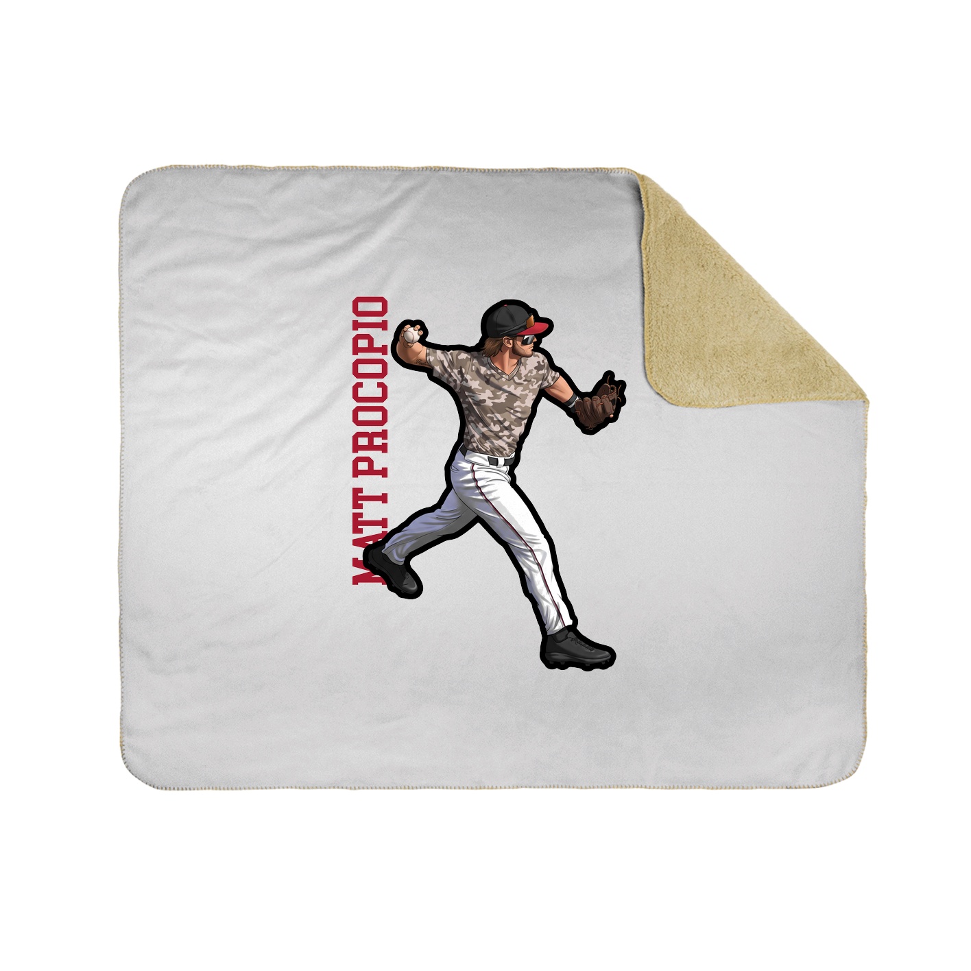 Throw Blanket — Name Vertical in White