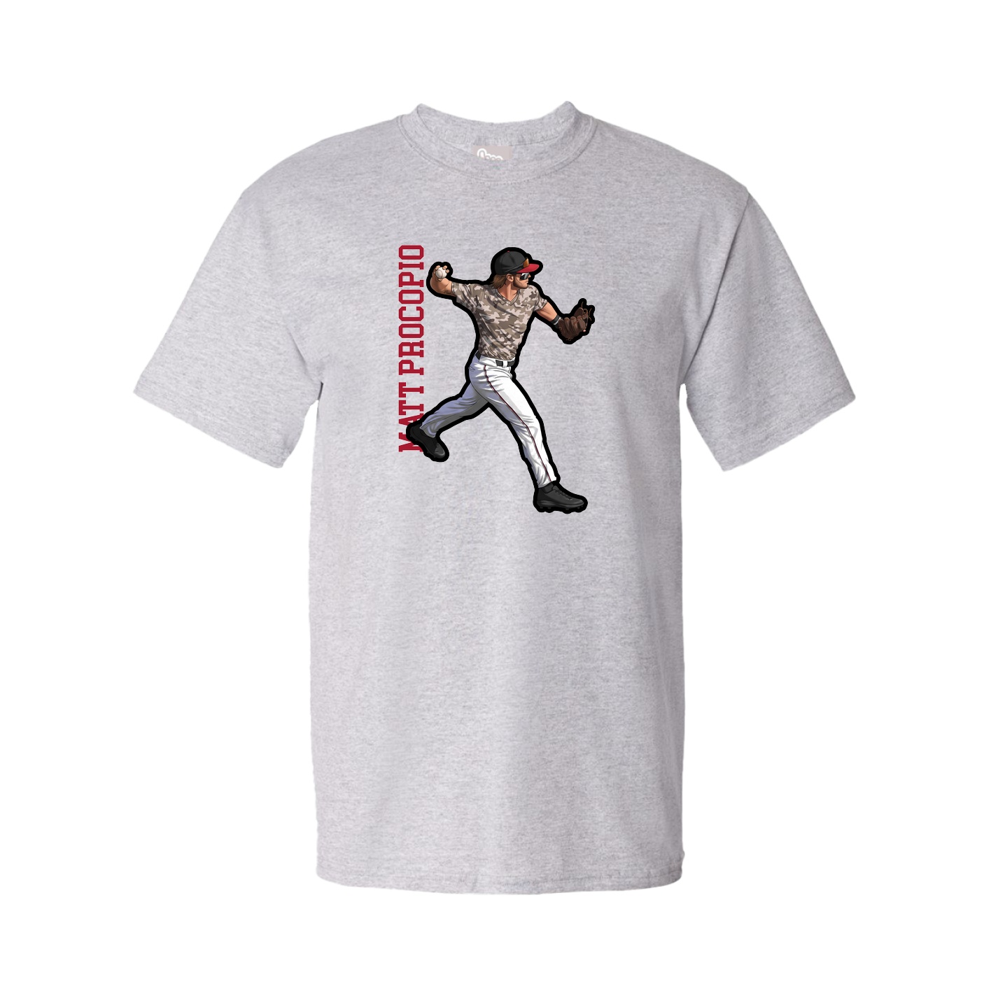 Tee — Name Vertical in Grey