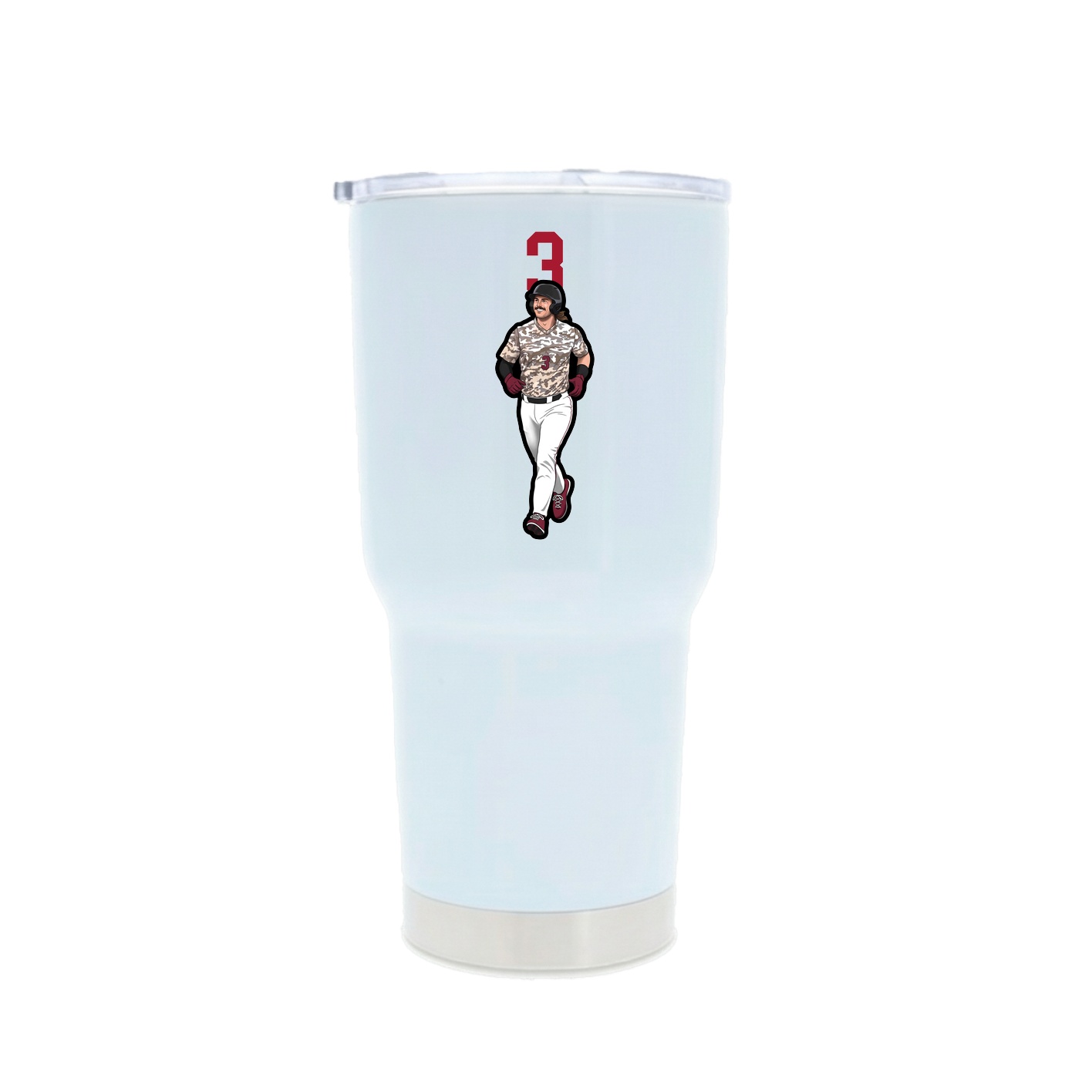 30oz Stainless Steel Tumbler — Number Top in White