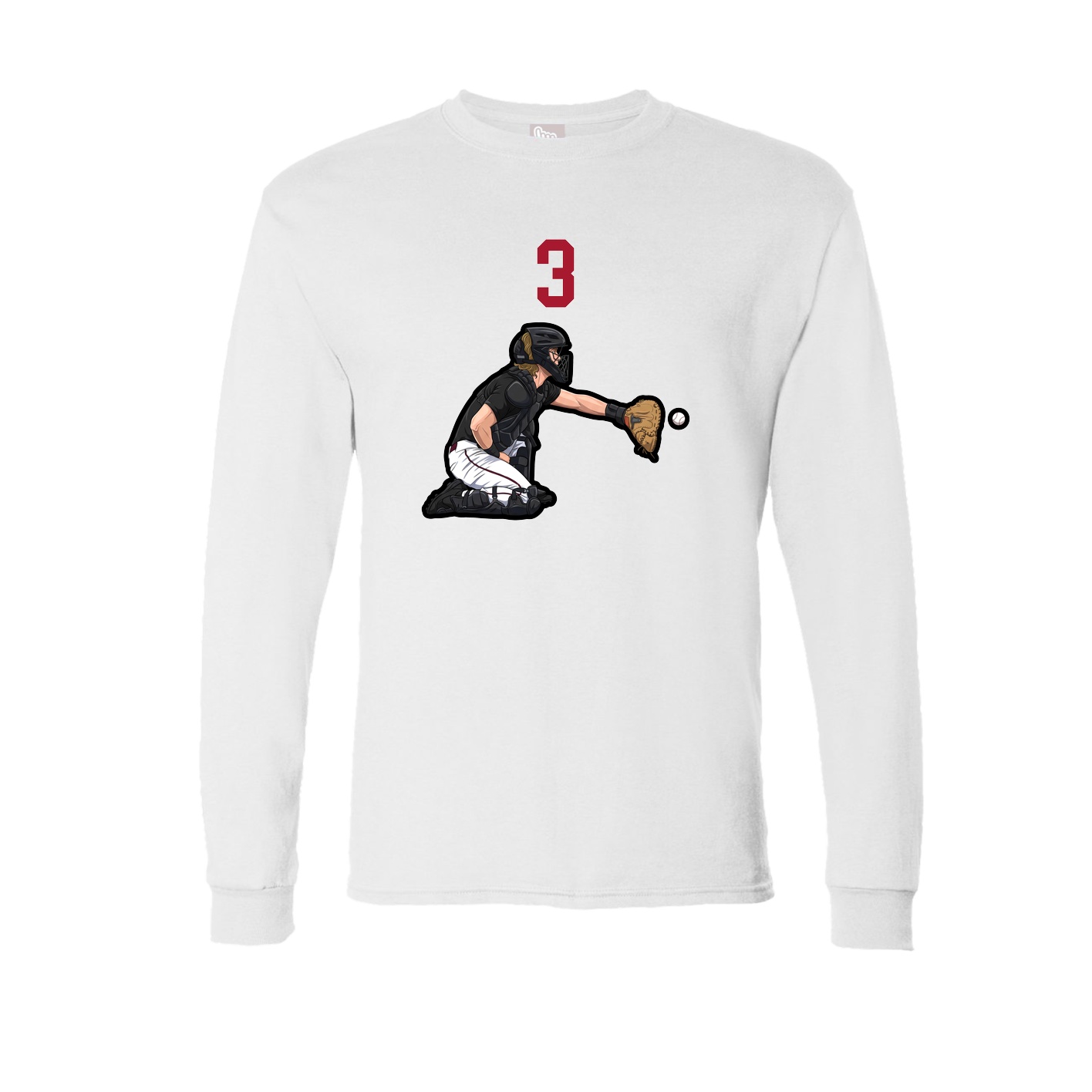 Long Sleeve Tee — Number Top in White