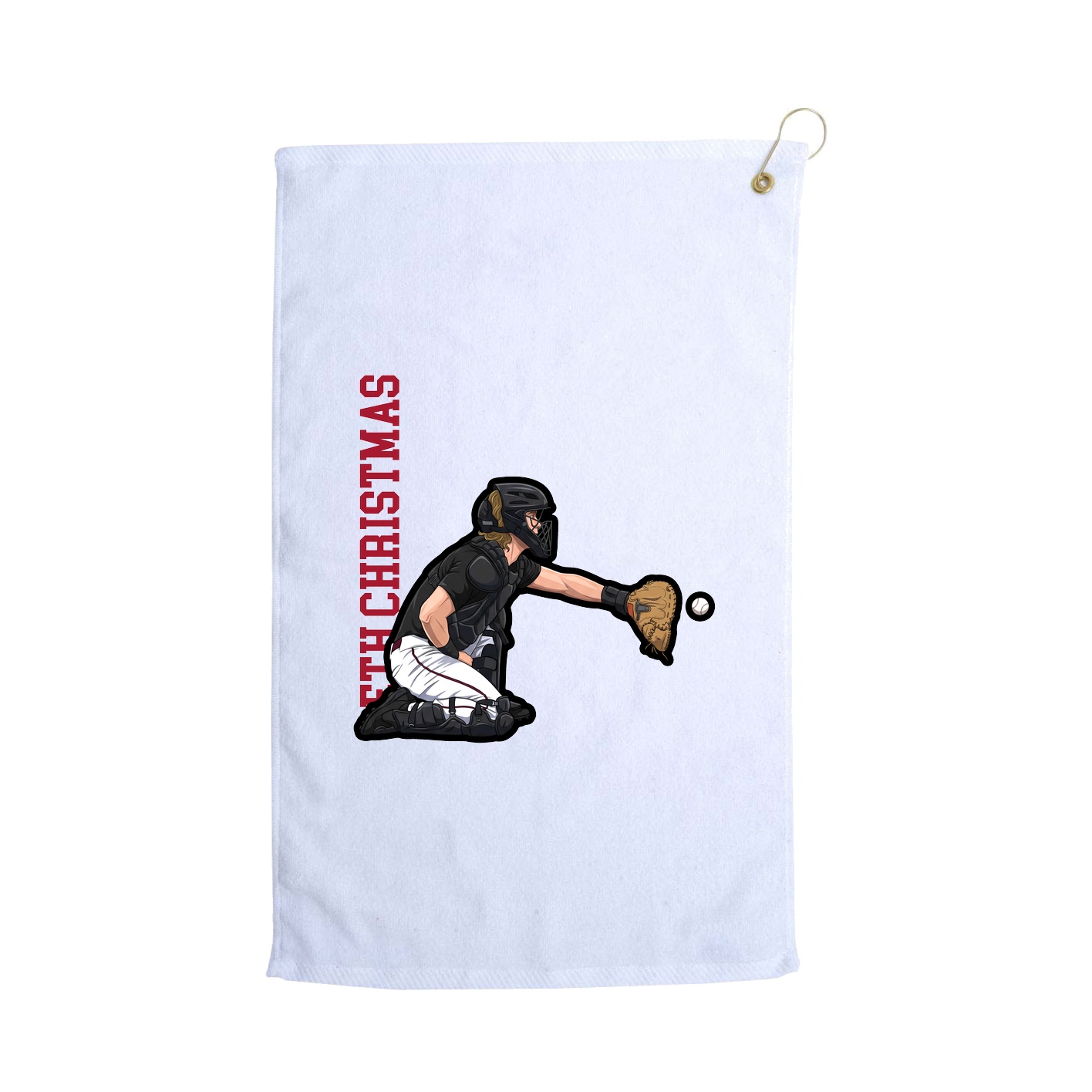 Golf Towel — Name Vertical in White