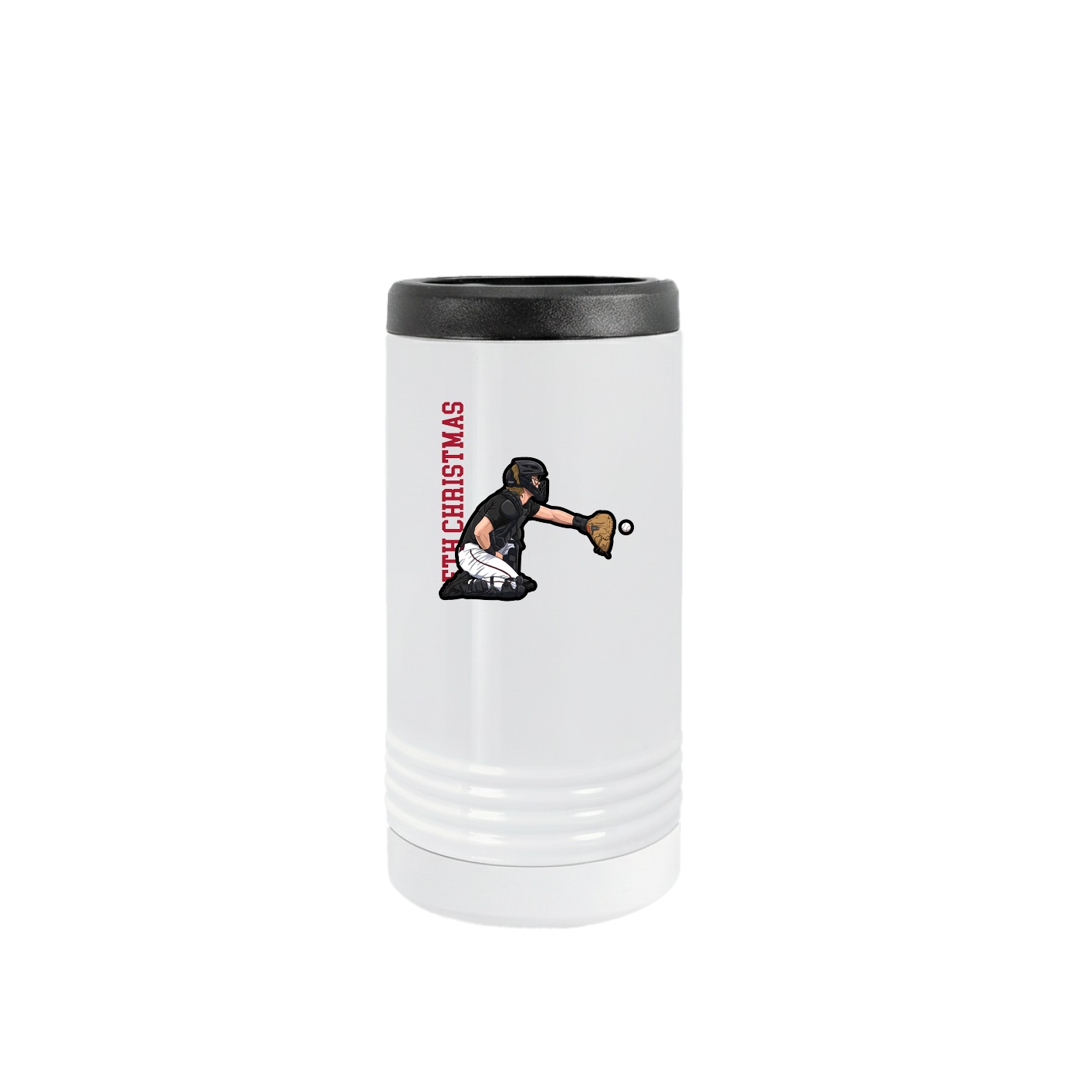 Slim Beverage Holder — Name Vertical in White