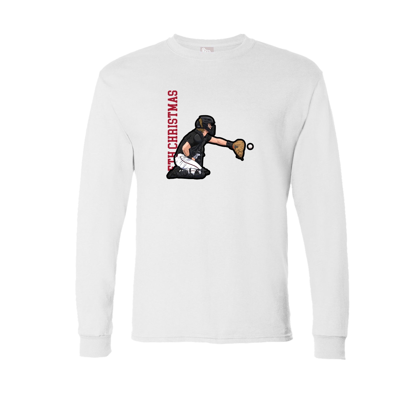 Long Sleeve Tee — Name Vertical in White