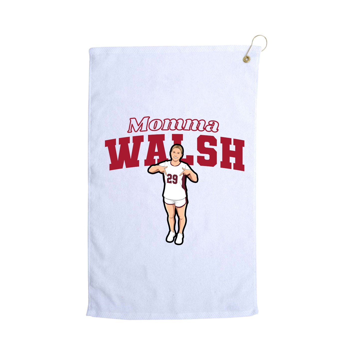 Golf Towel — Mothers Day Block in White