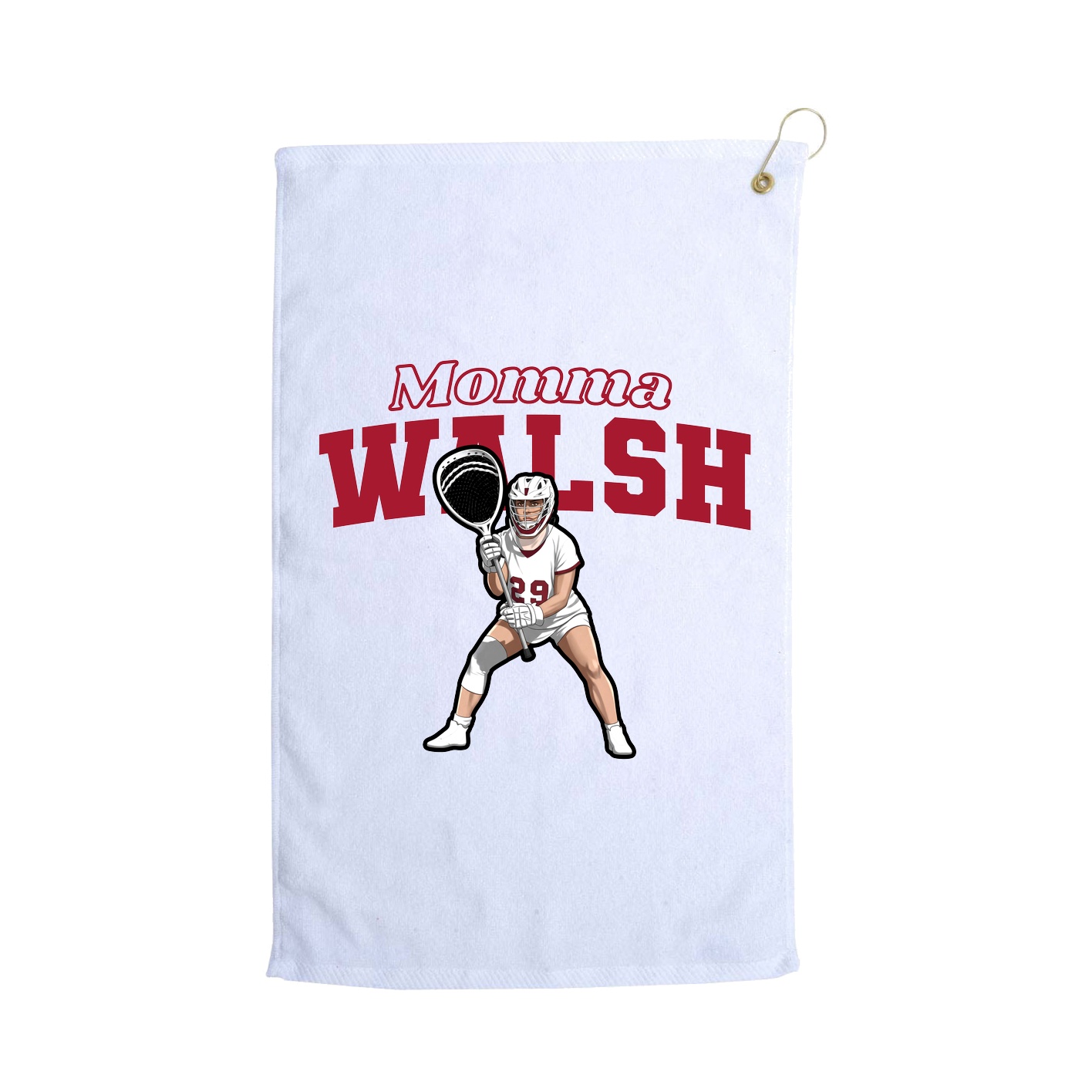 Golf Towel — Mothers Day Block in White