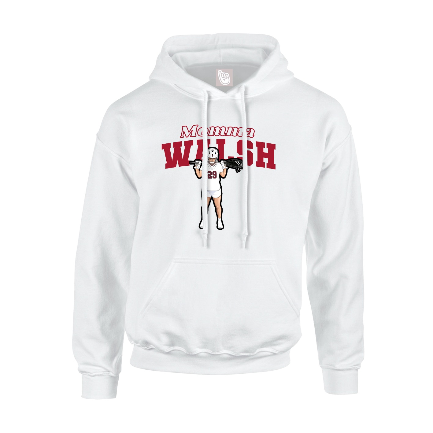 Youth Hoodie — Mothers Day Block in White