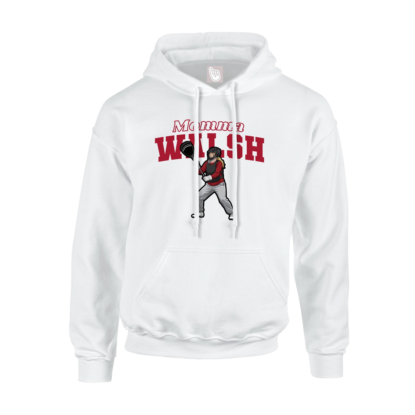 Youth Hoodie — Mothers Day Block in White