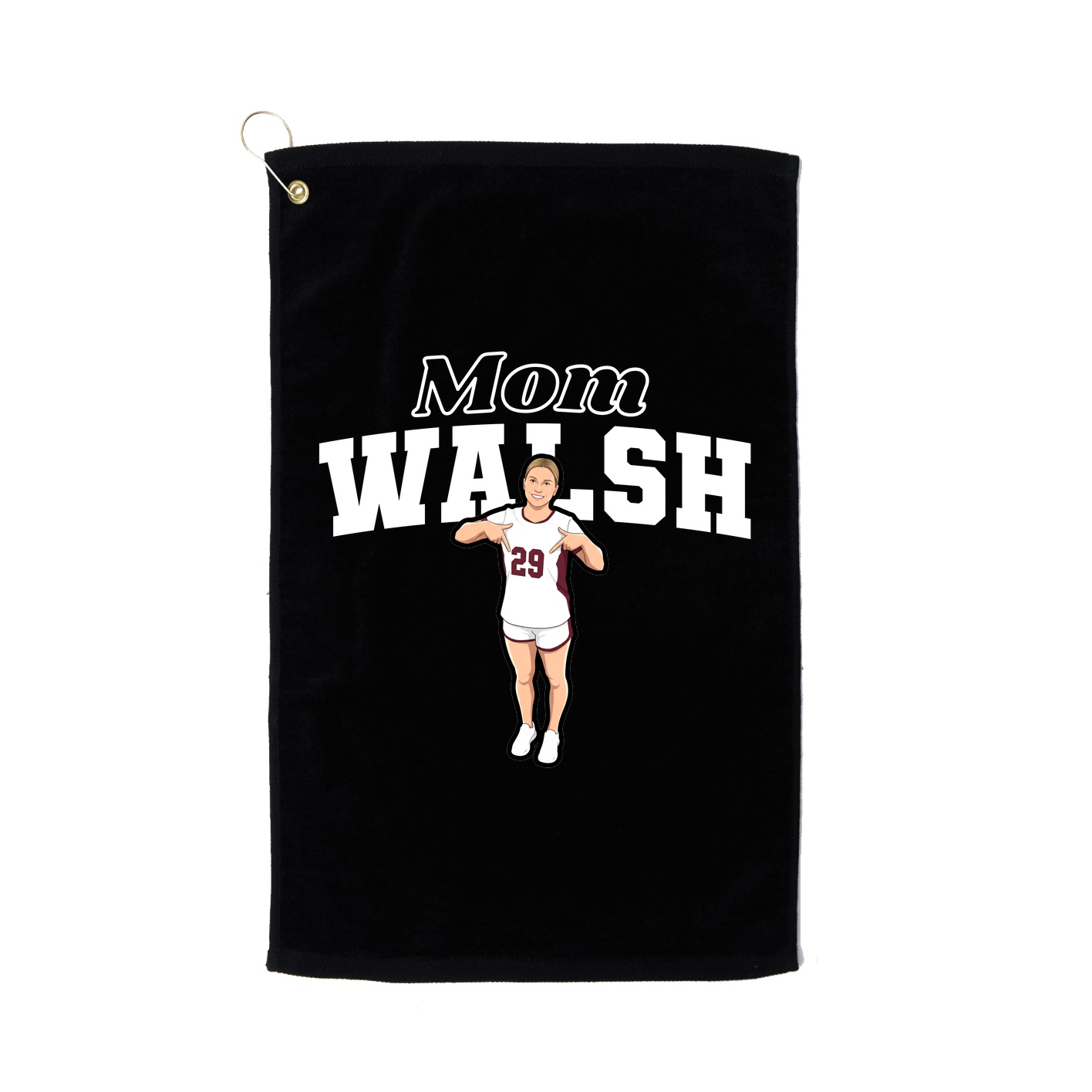 Golf Towel — Mothers Day Block in Black