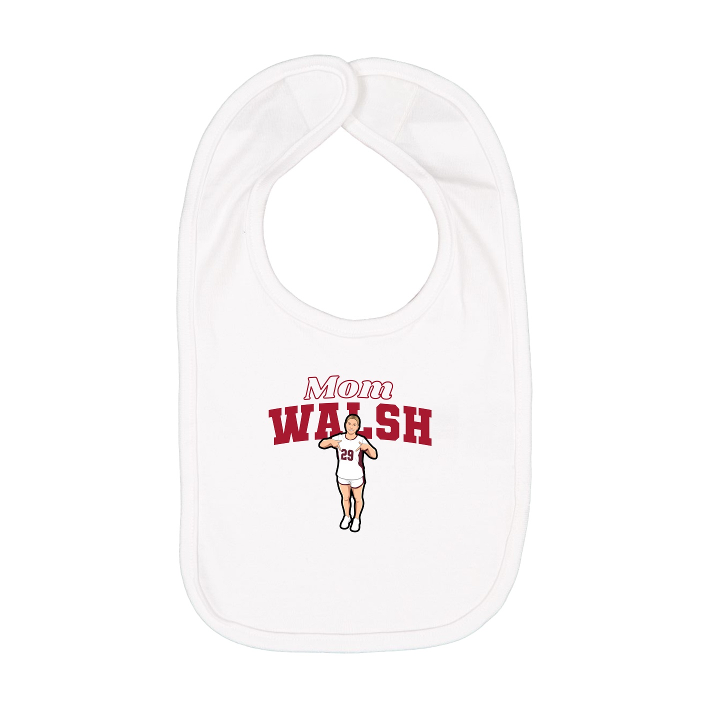 Infant Bib — Mothers Day Block in White