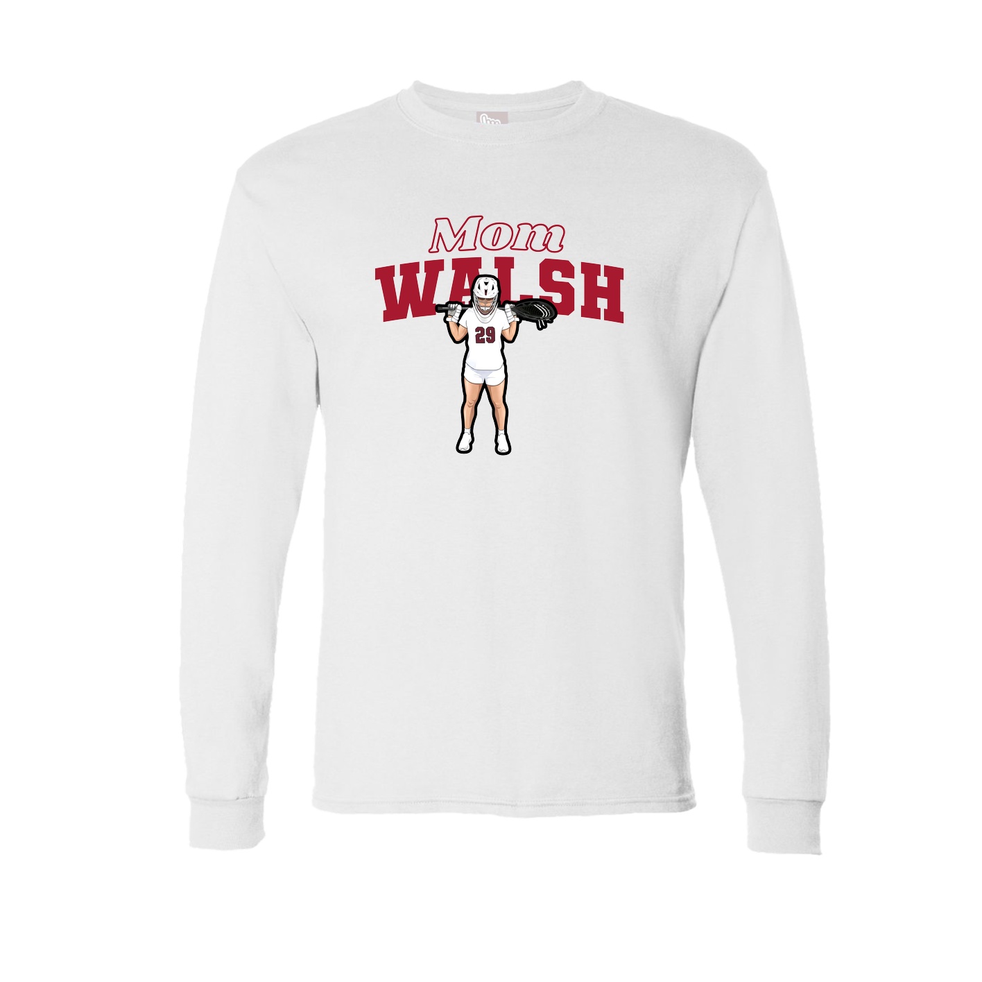 Long Sleeve Tee — Mothers Day Block in White