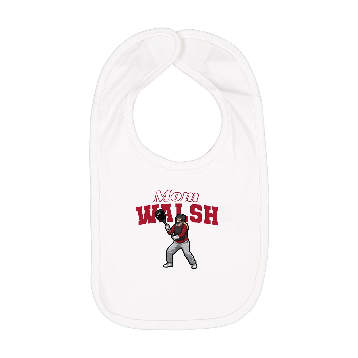 Infant Bib — Mothers Day Block in White