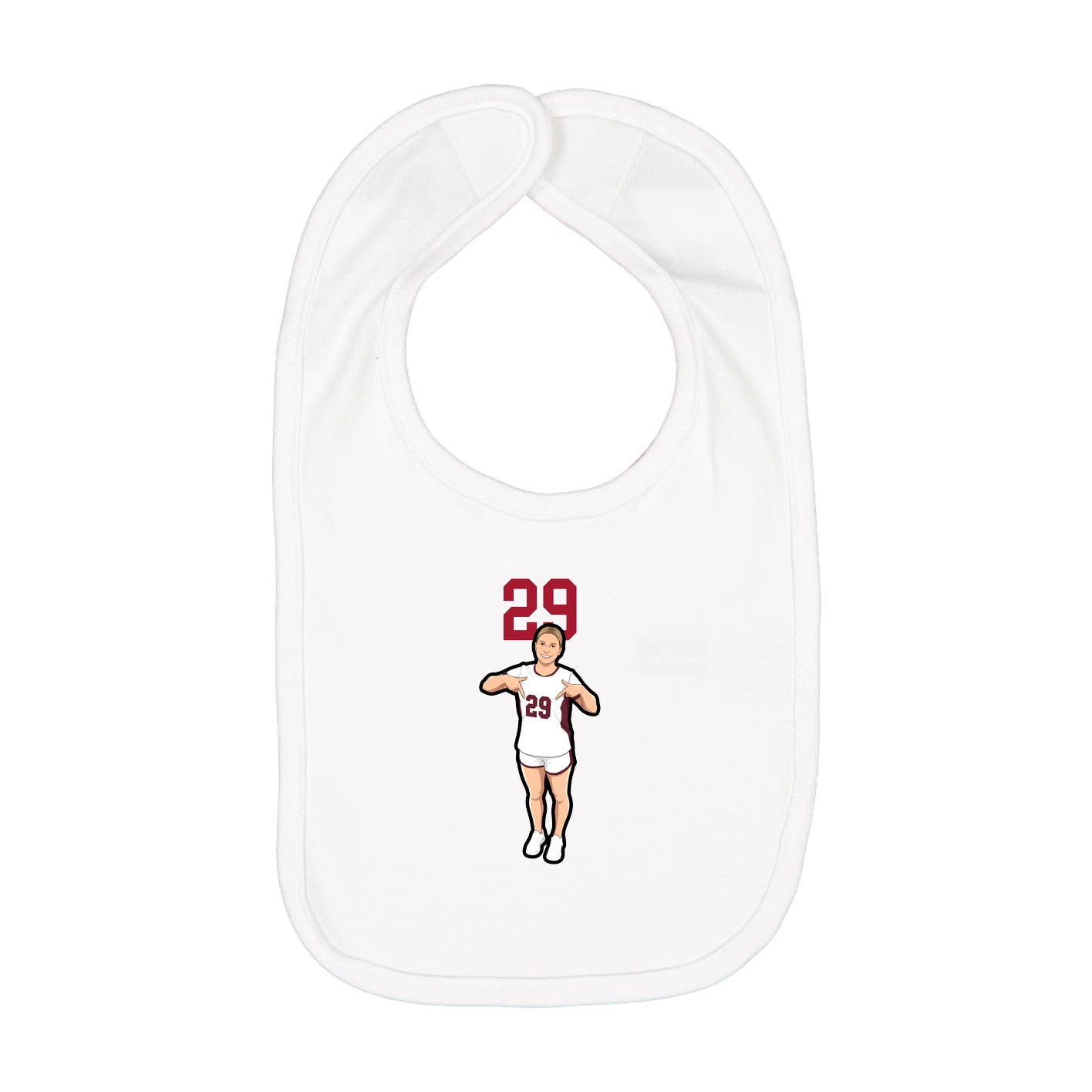Infant Bib — Number Top in White