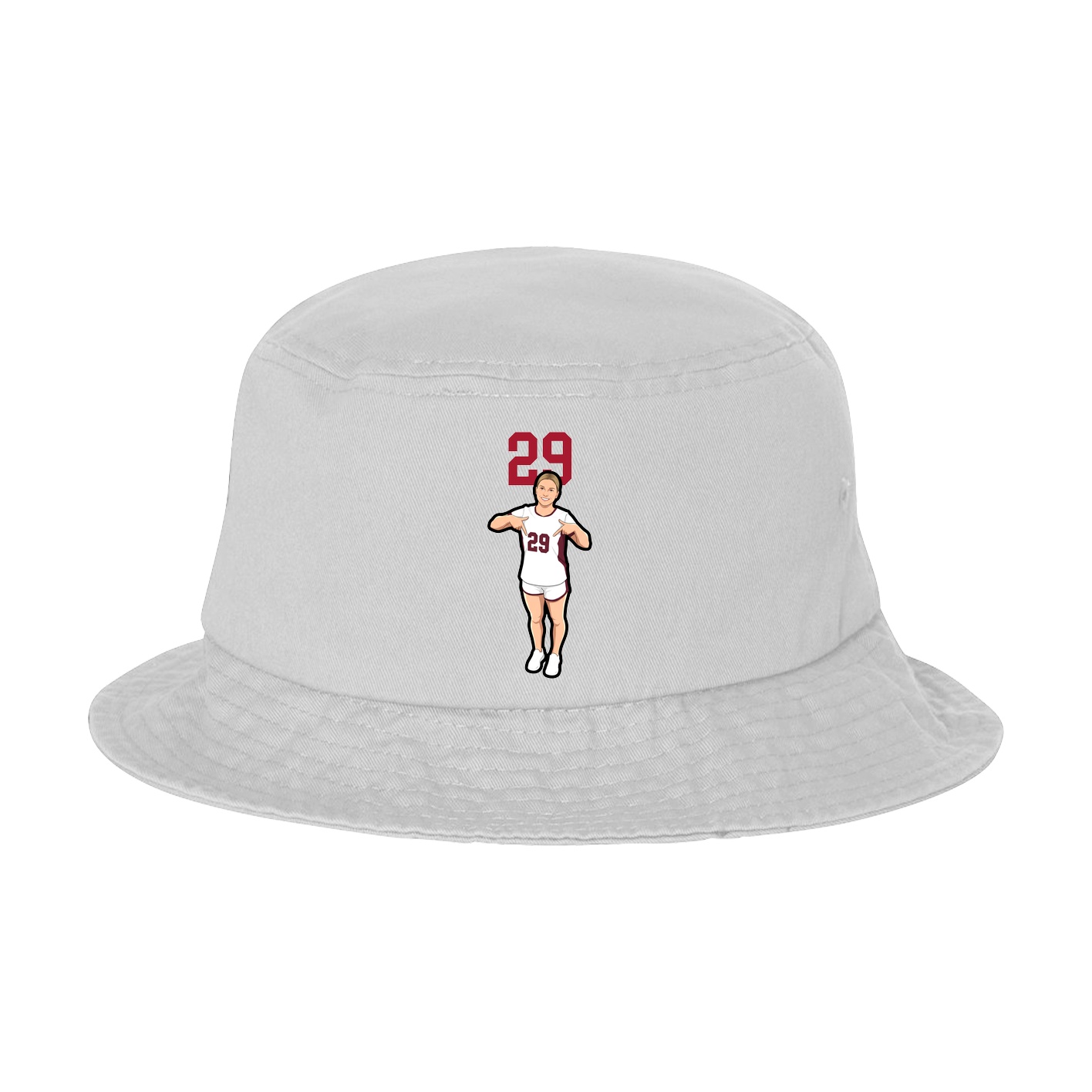 Bucket Cap — Number Top in White