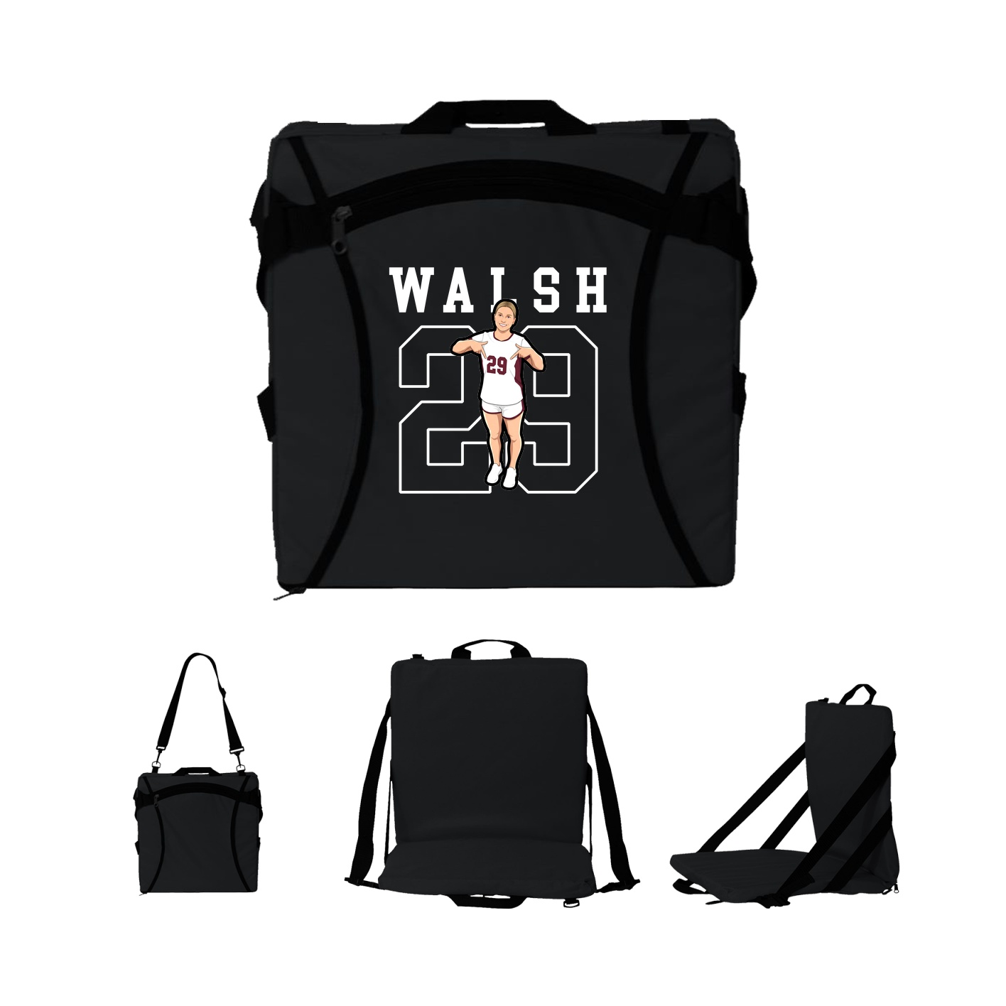 Folding Stadium Seat — Shirsey in Black