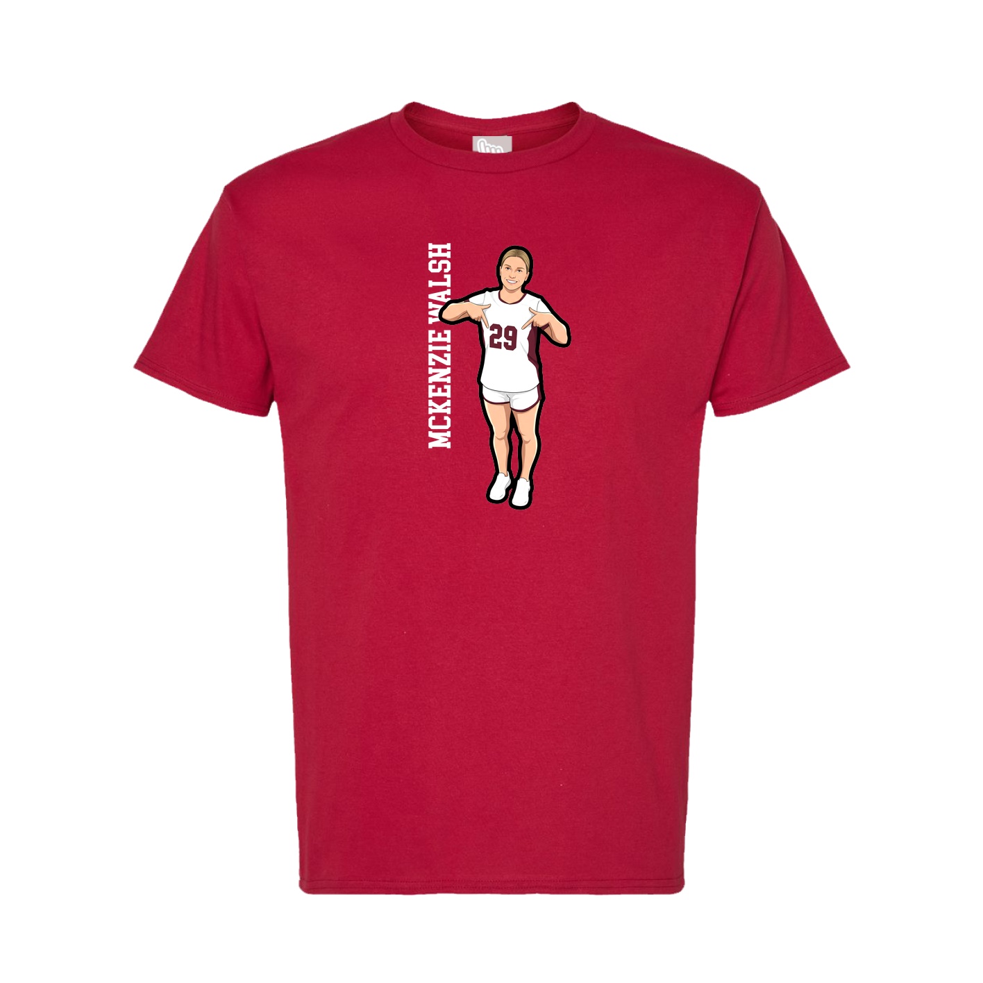 Tee — Name Vertical in Crimson