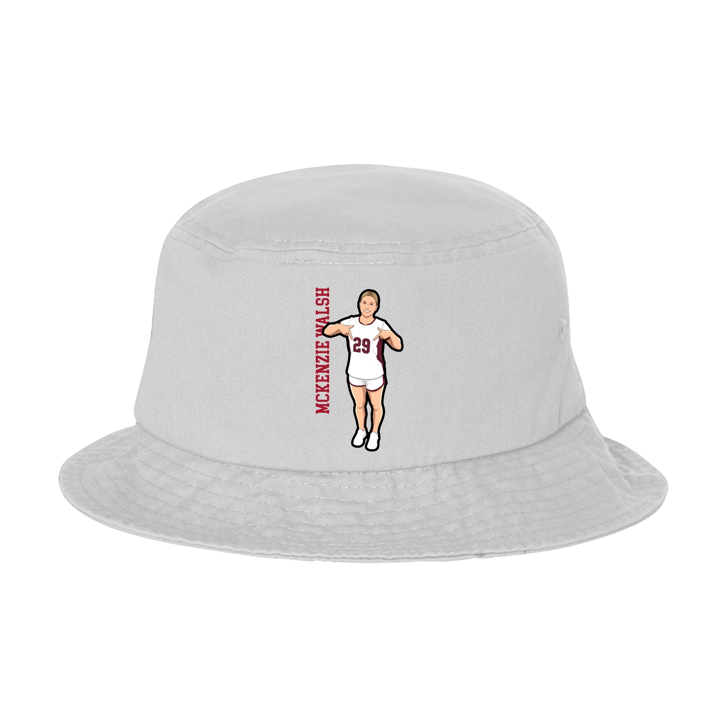 Bucket Cap — Name Vertical in White