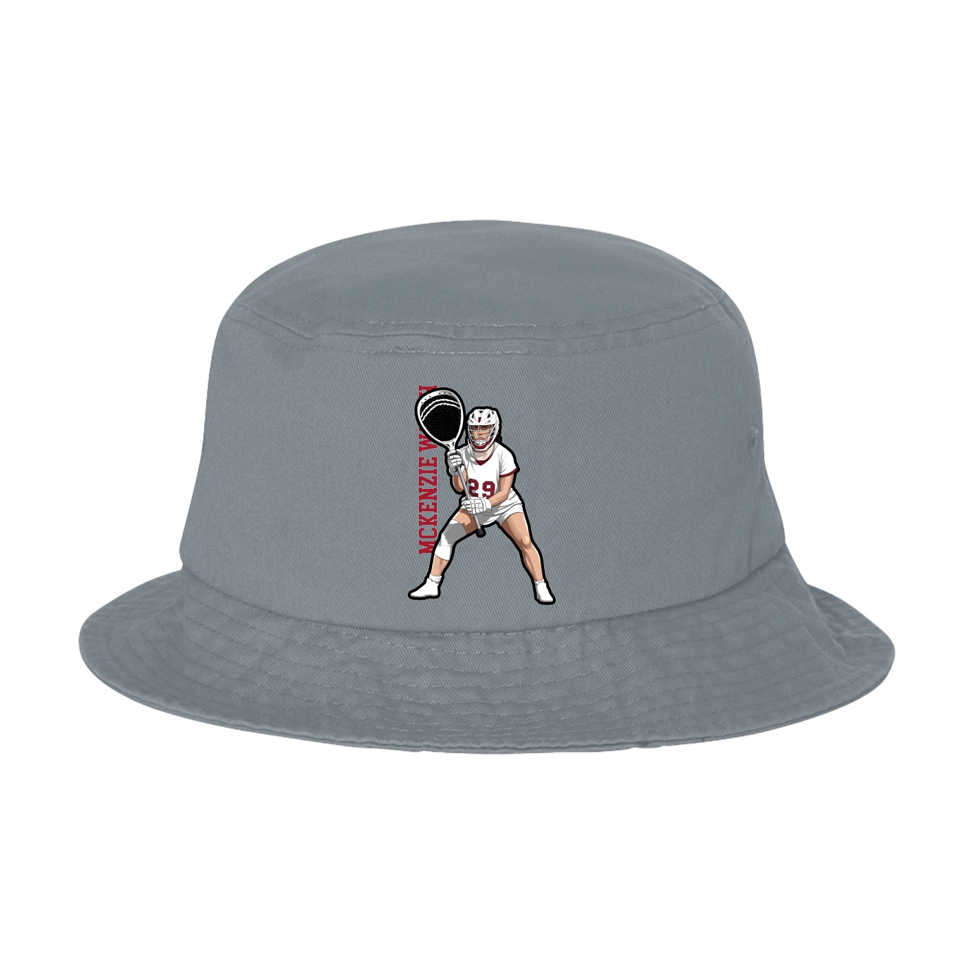 Bucket Cap — Name Vertical in Grey