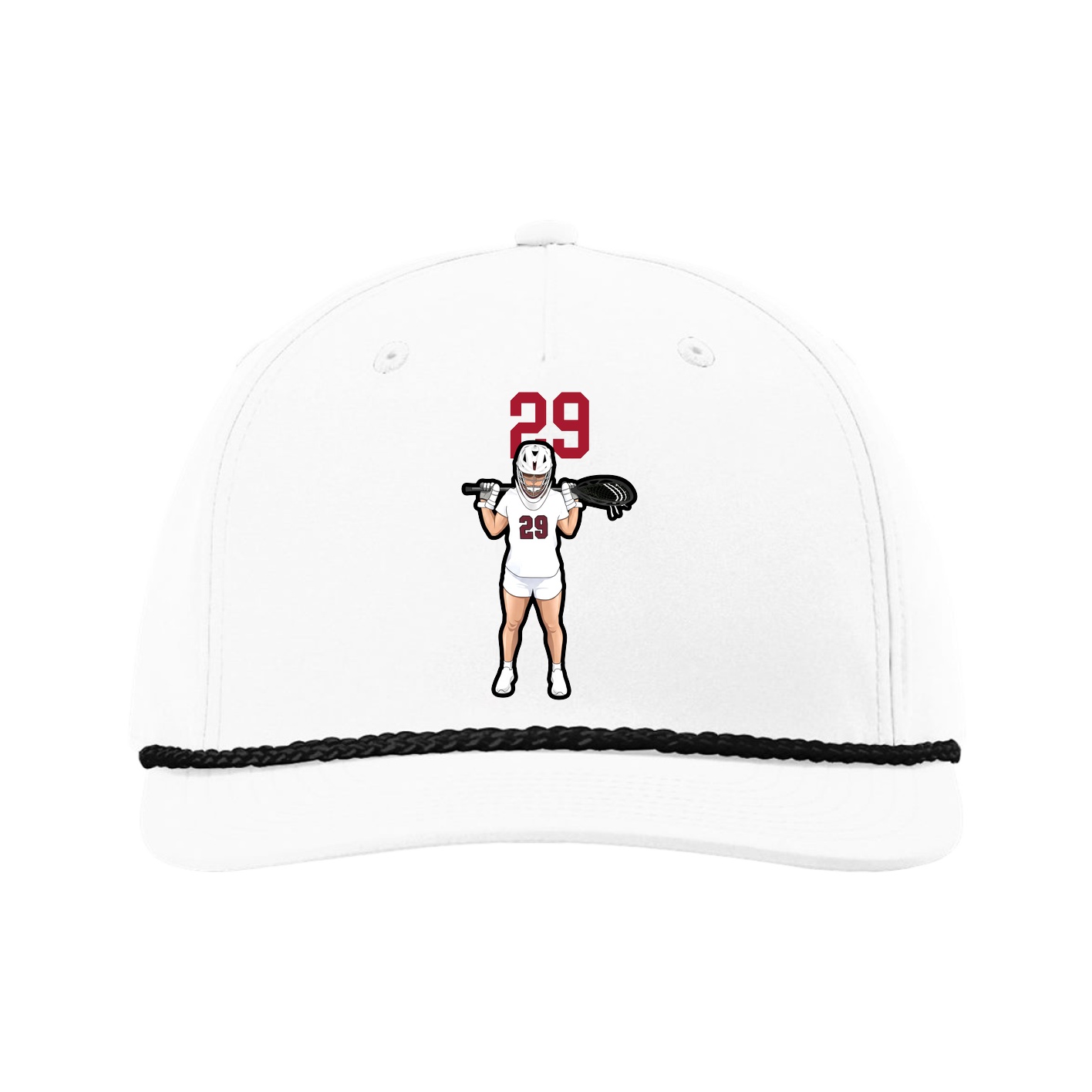 Five-Panel Classic Rope Cap — Number Top in White