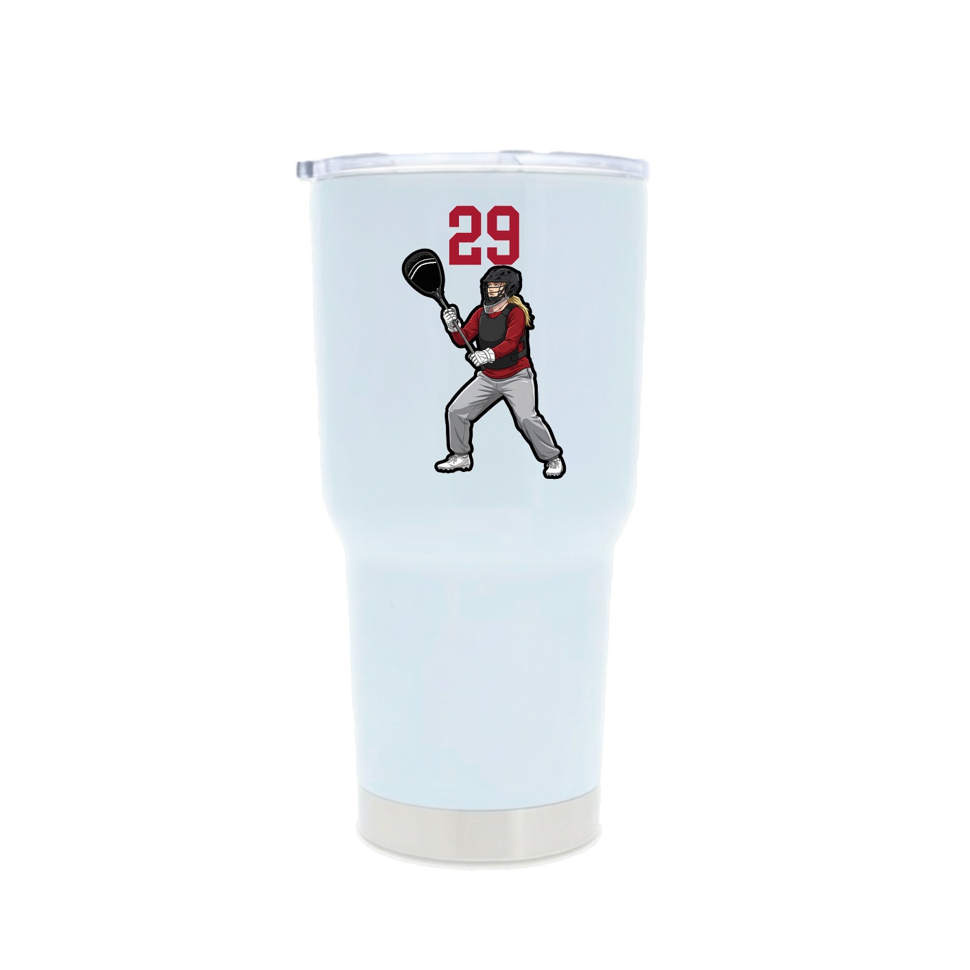 30oz Stainless Steel Tumbler — Number Top in White