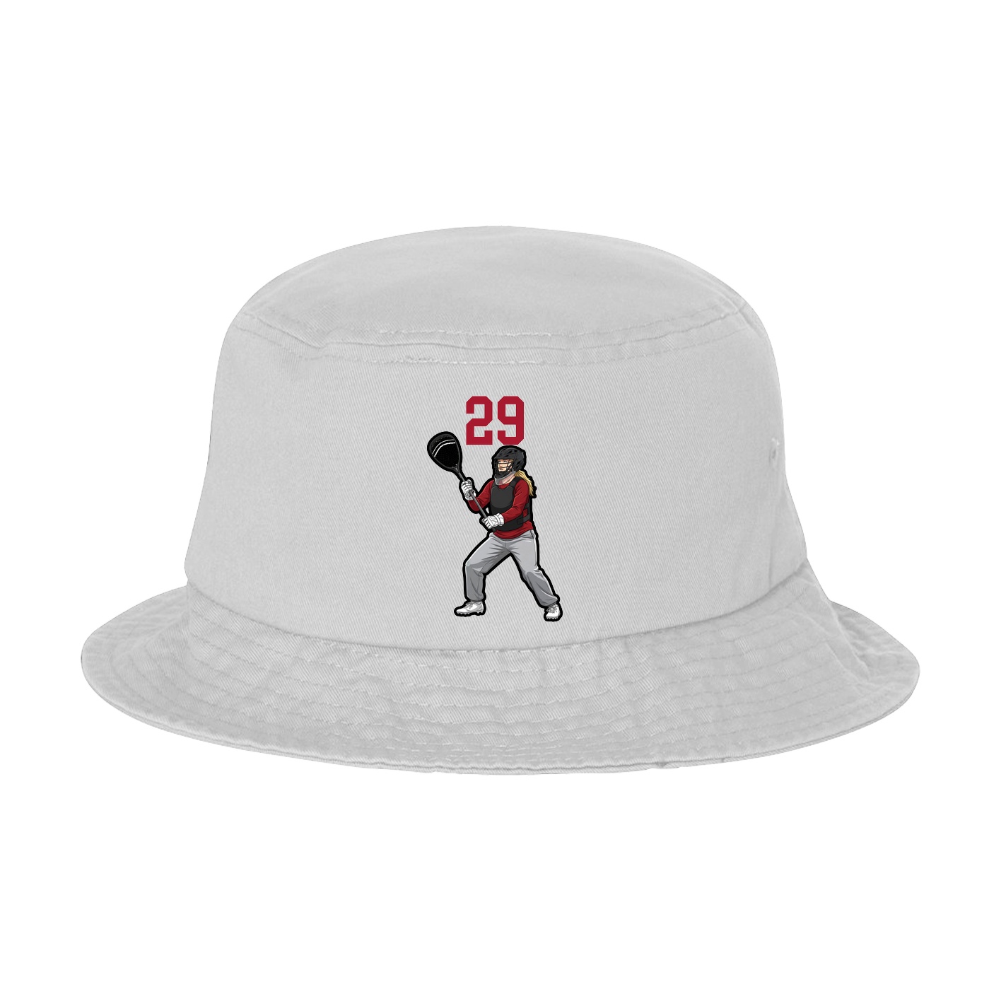 Bucket Cap — Number Top in White