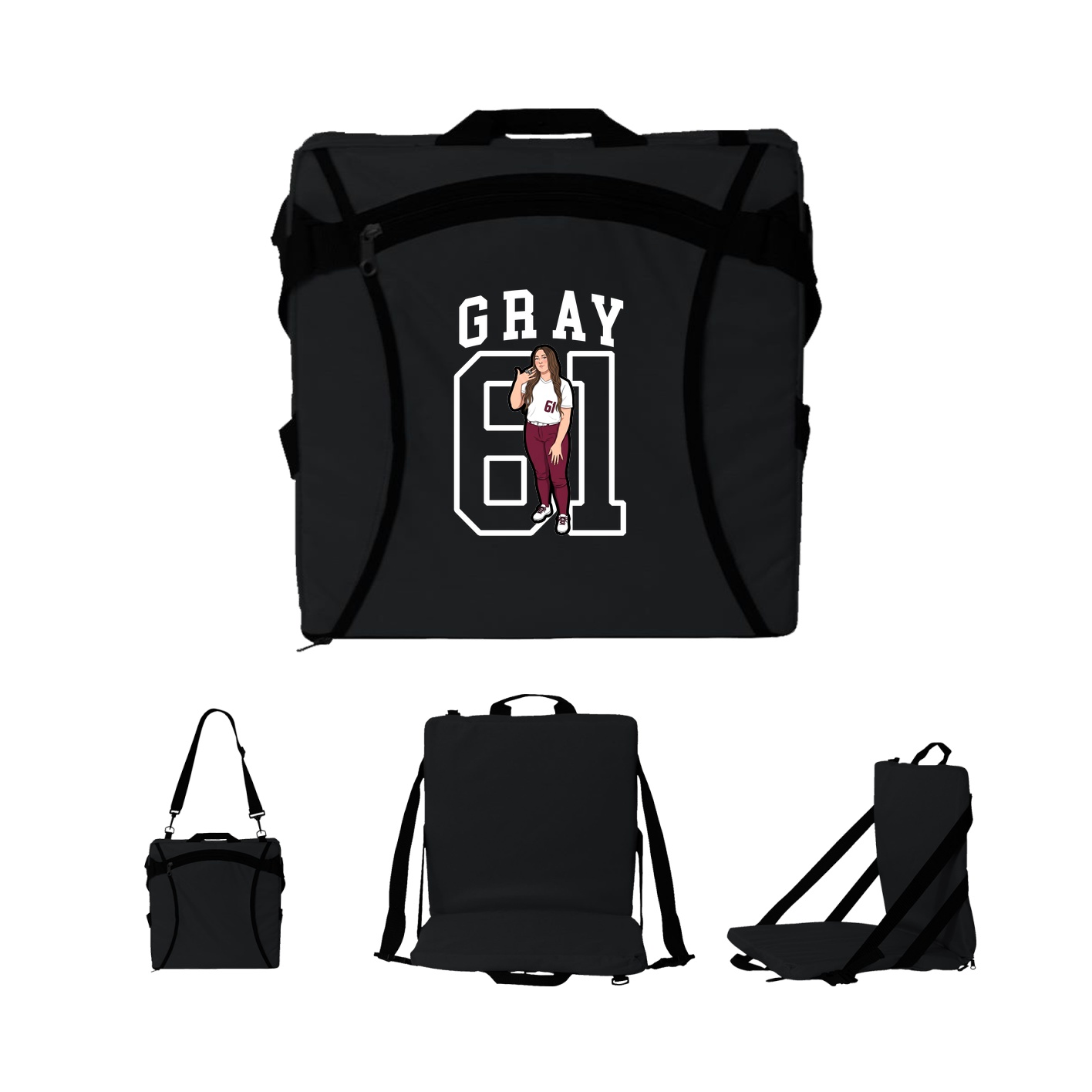 Folding Stadium Seat — Shirsey in Black