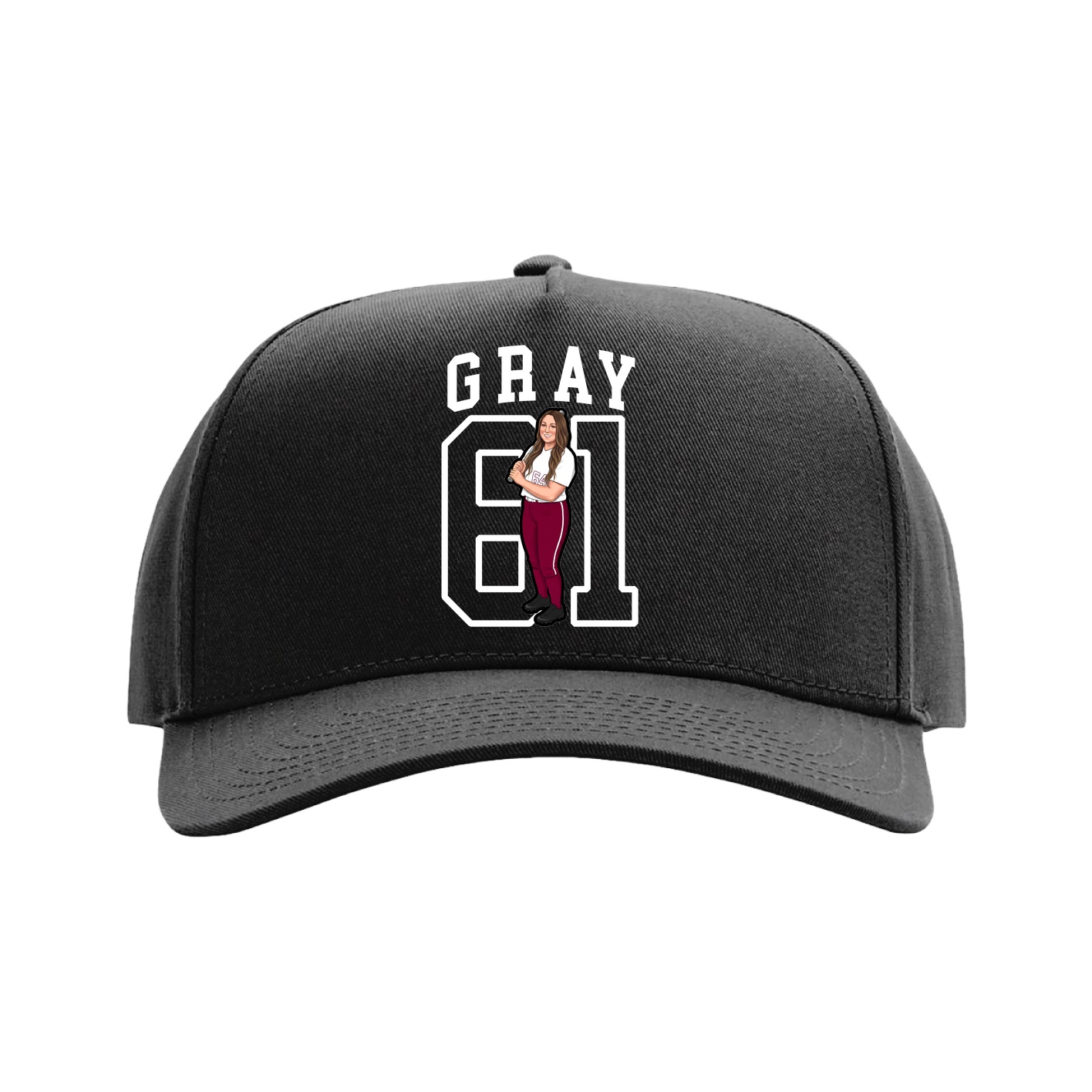 Full Fabric Five-Panel Champ Cap — Shirsey in Black