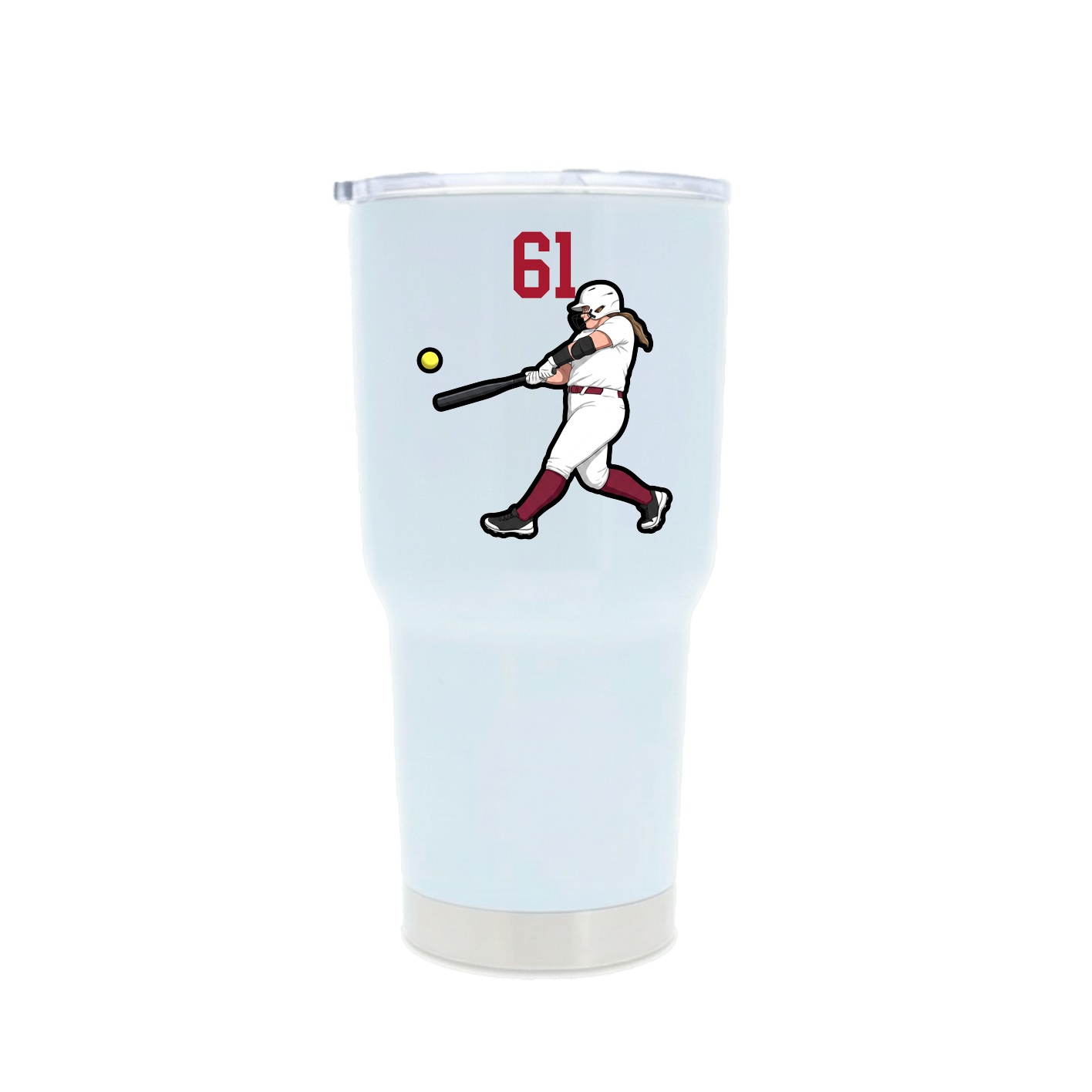 30oz Stainless Steel Tumbler — Number Top in White