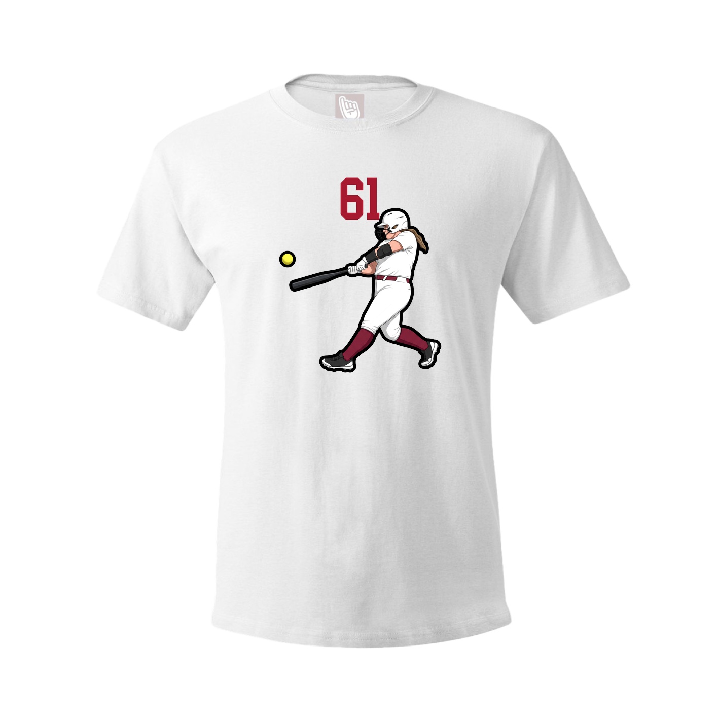 Youth Tee — Number Top in White