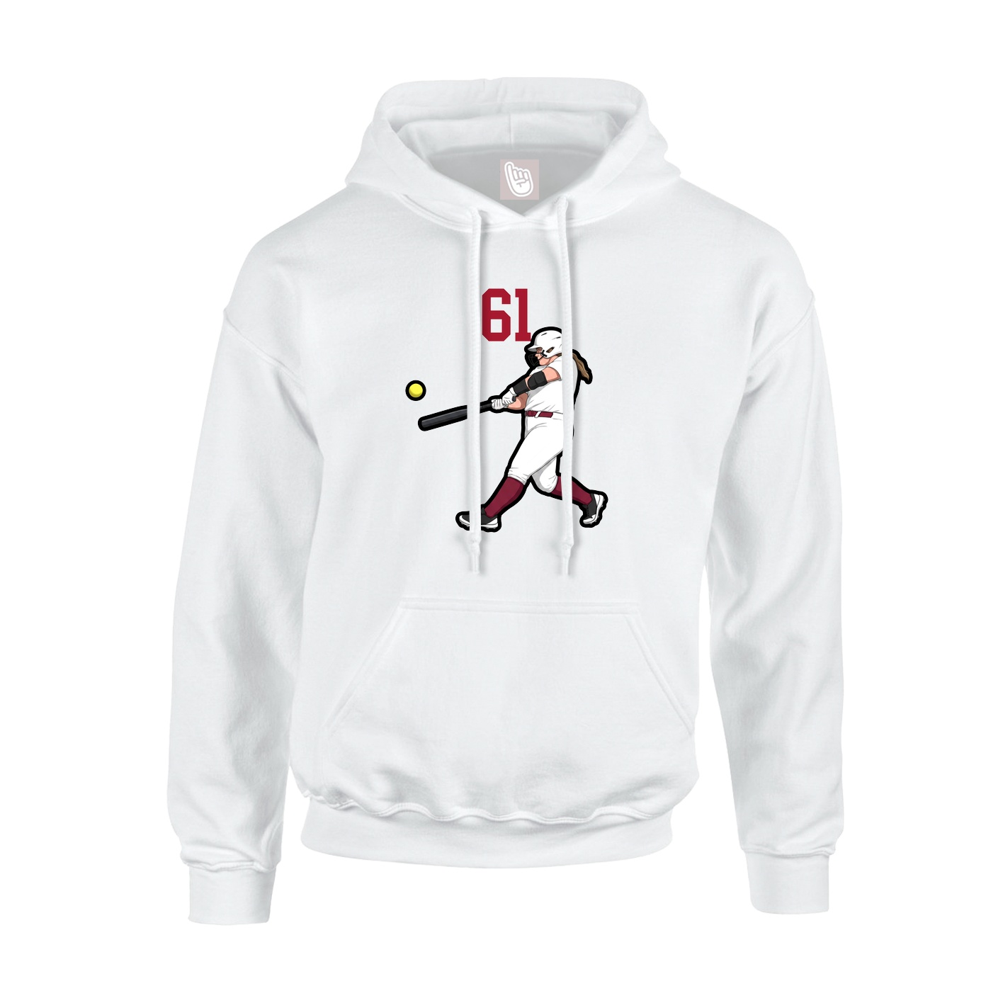Youth Hoodie — Number Top in White