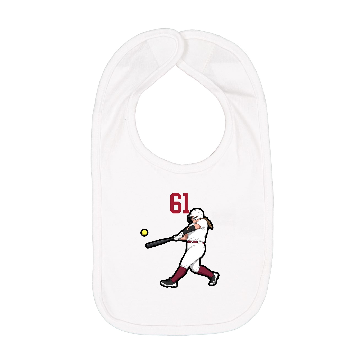 Infant Bib — Number Top in White