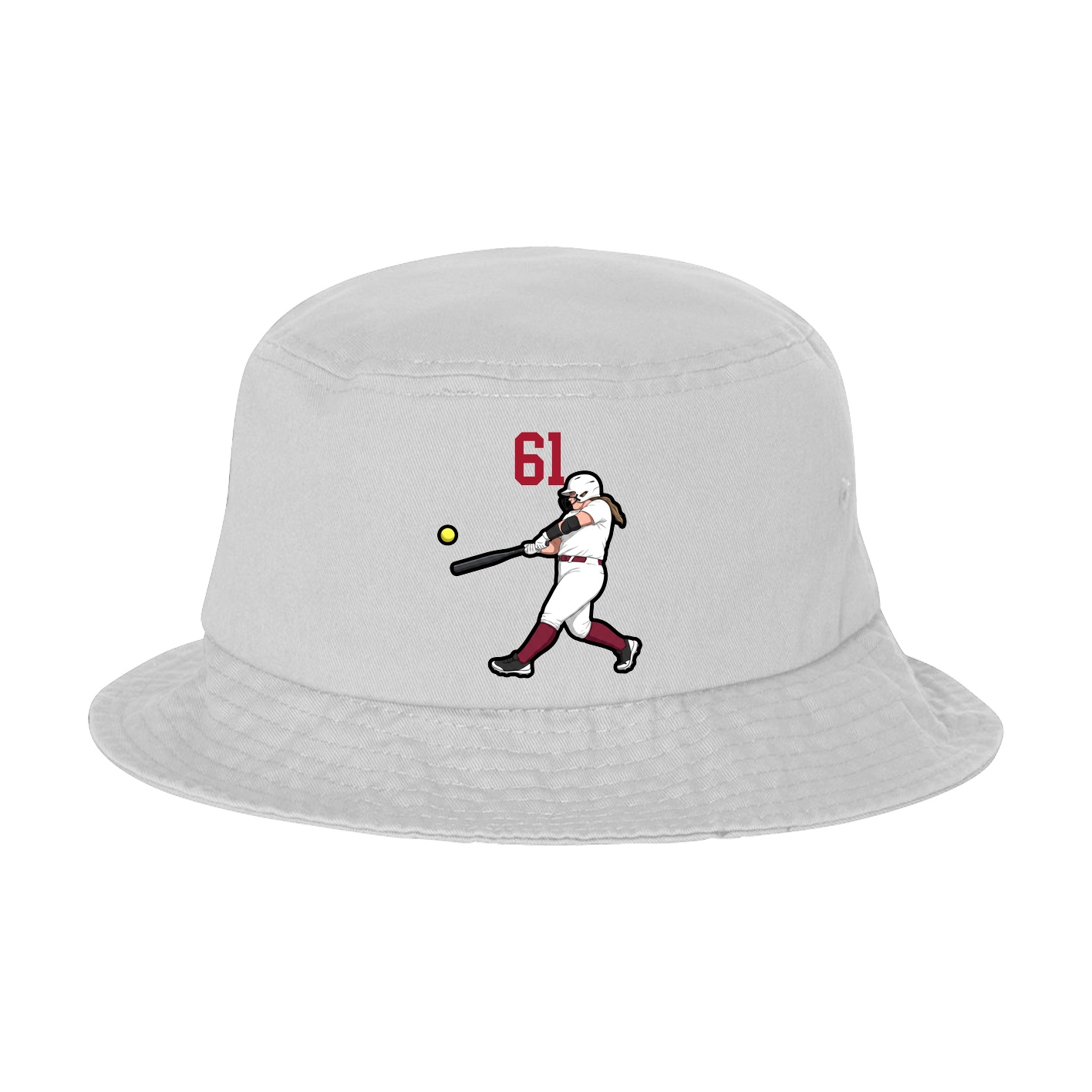 Bucket Cap — Number Top in White