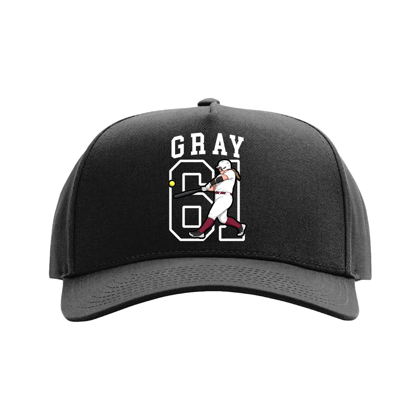 Full Fabric Five-Panel Champ Cap — Shirsey in Black
