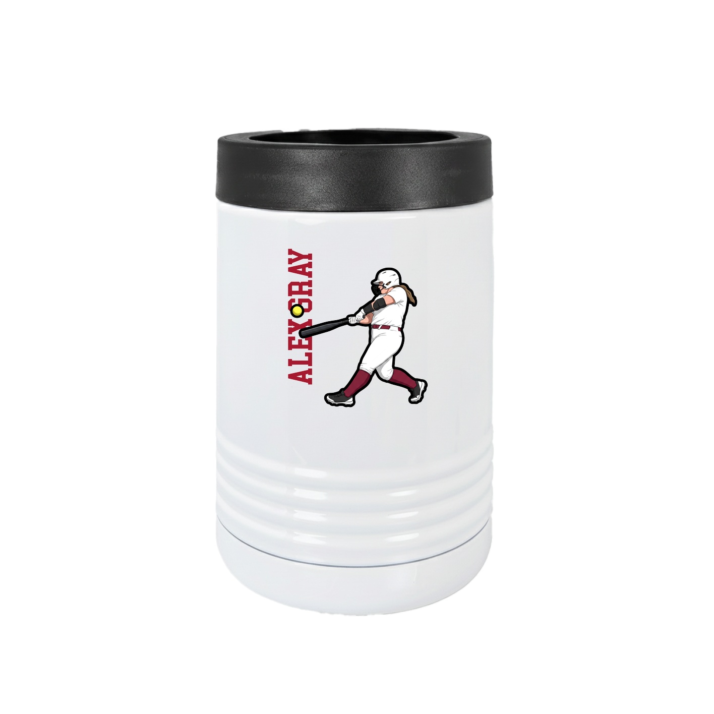 Beverage Holder — Name Vertical in White