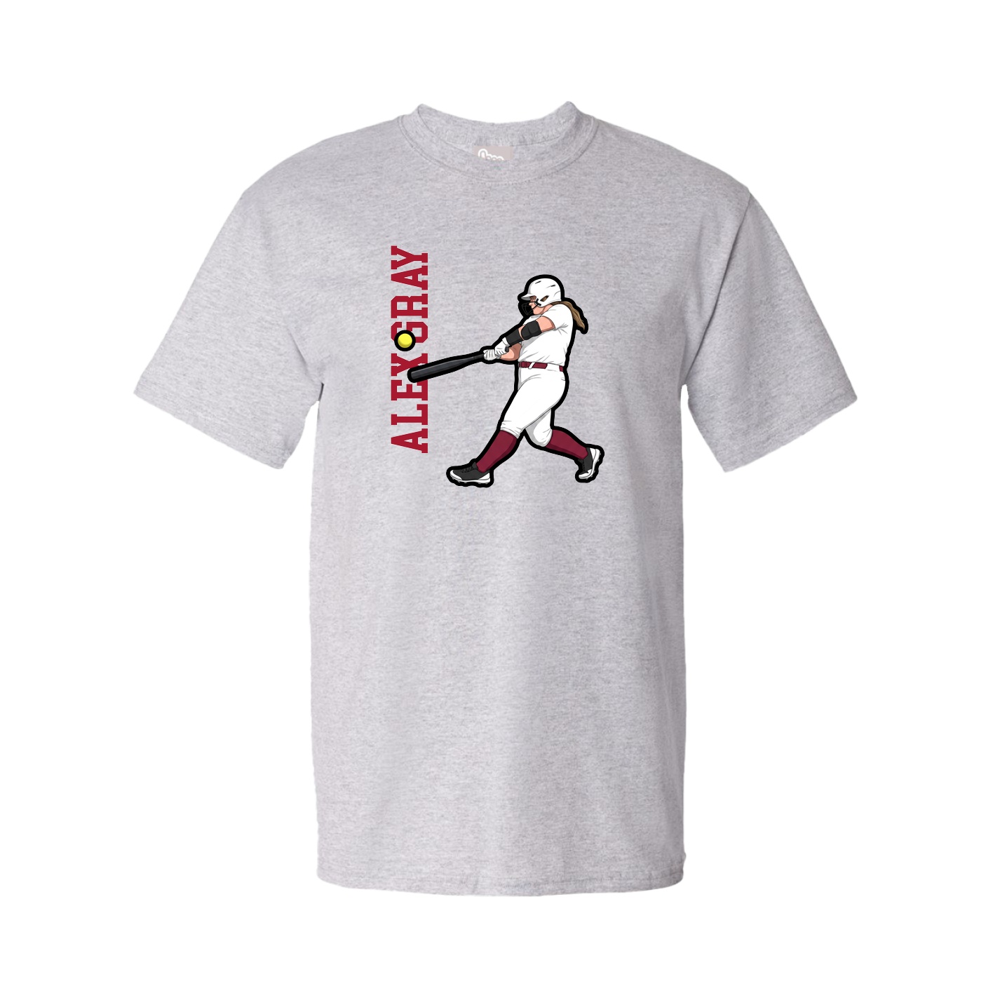 Tee — Name Vertical in Grey