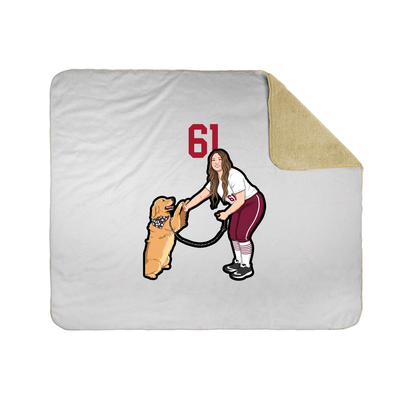 Throw Blanket — Number Top in White