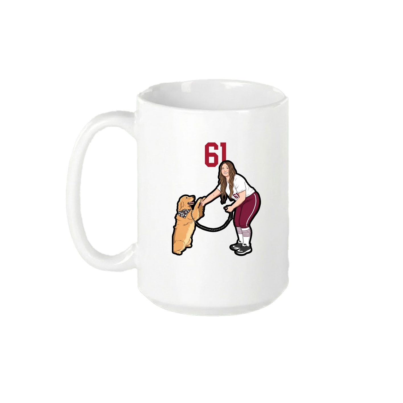15oz Coffee Mug — Number Top in White