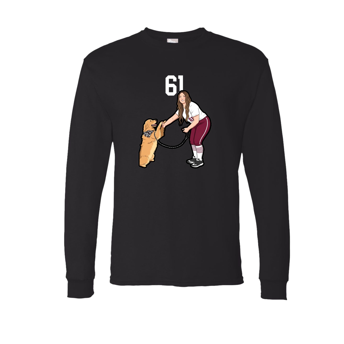 Long Sleeve Tee — Number Top in Black