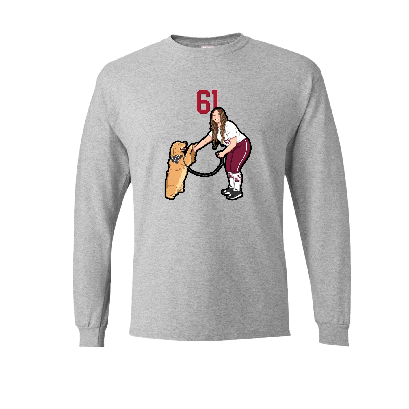 Long Sleeve Tee — Number Top in Grey