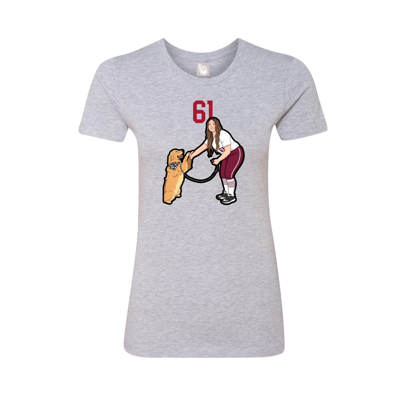 Womens Tee — Number Top in Grey