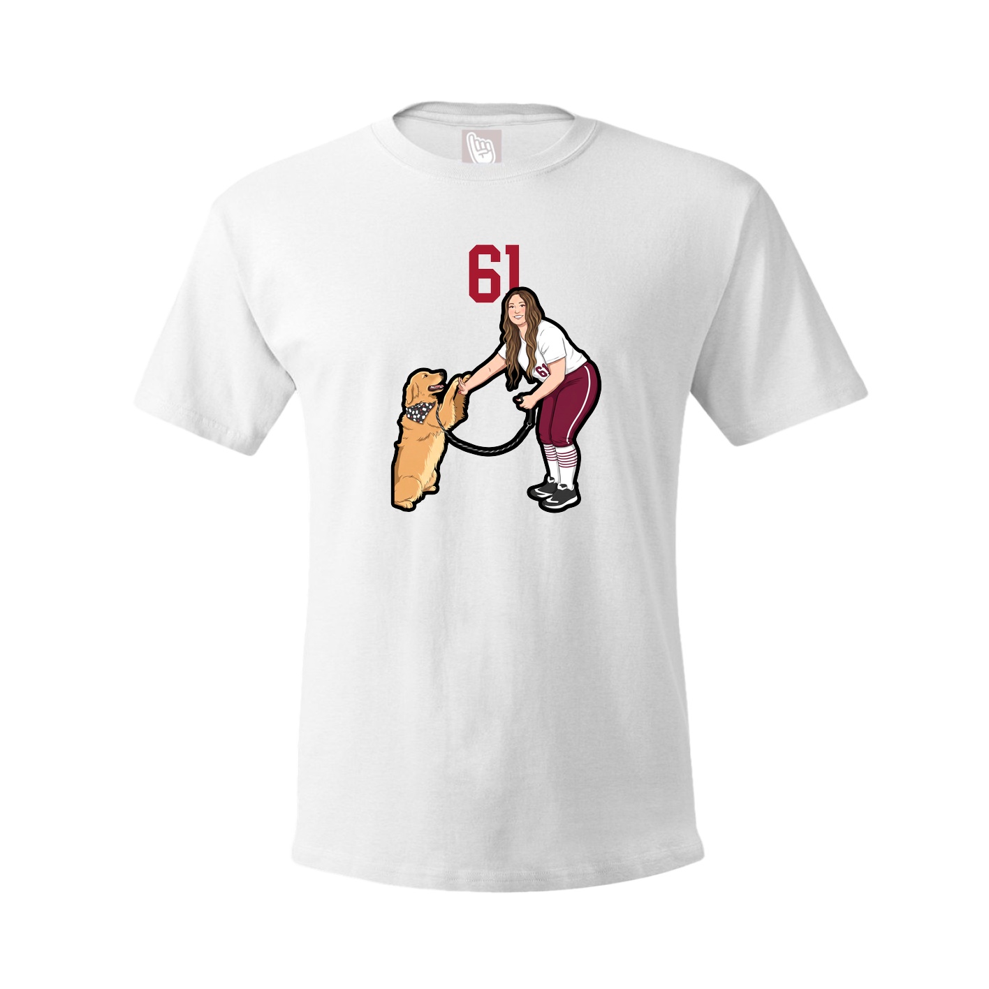 Youth Tee — Number Top in White