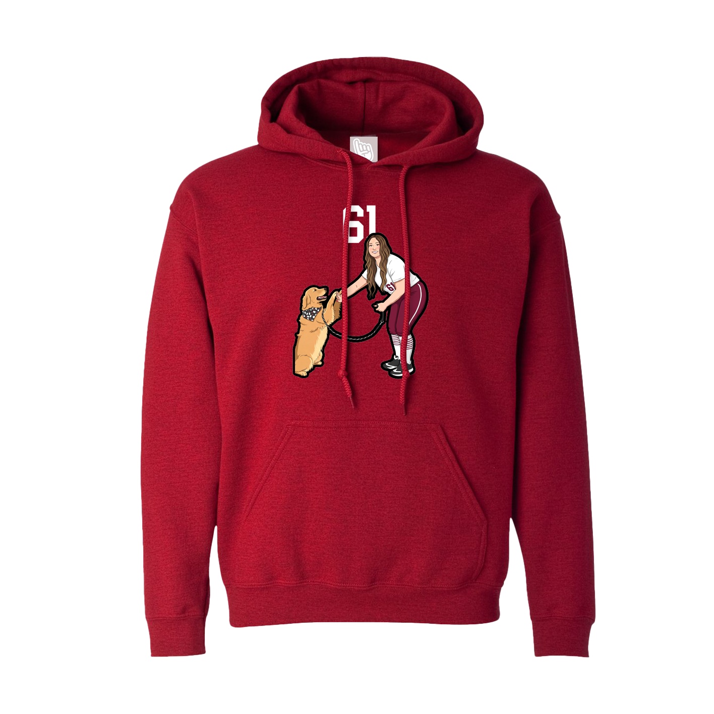 Hoodie — Number Top in Crimson