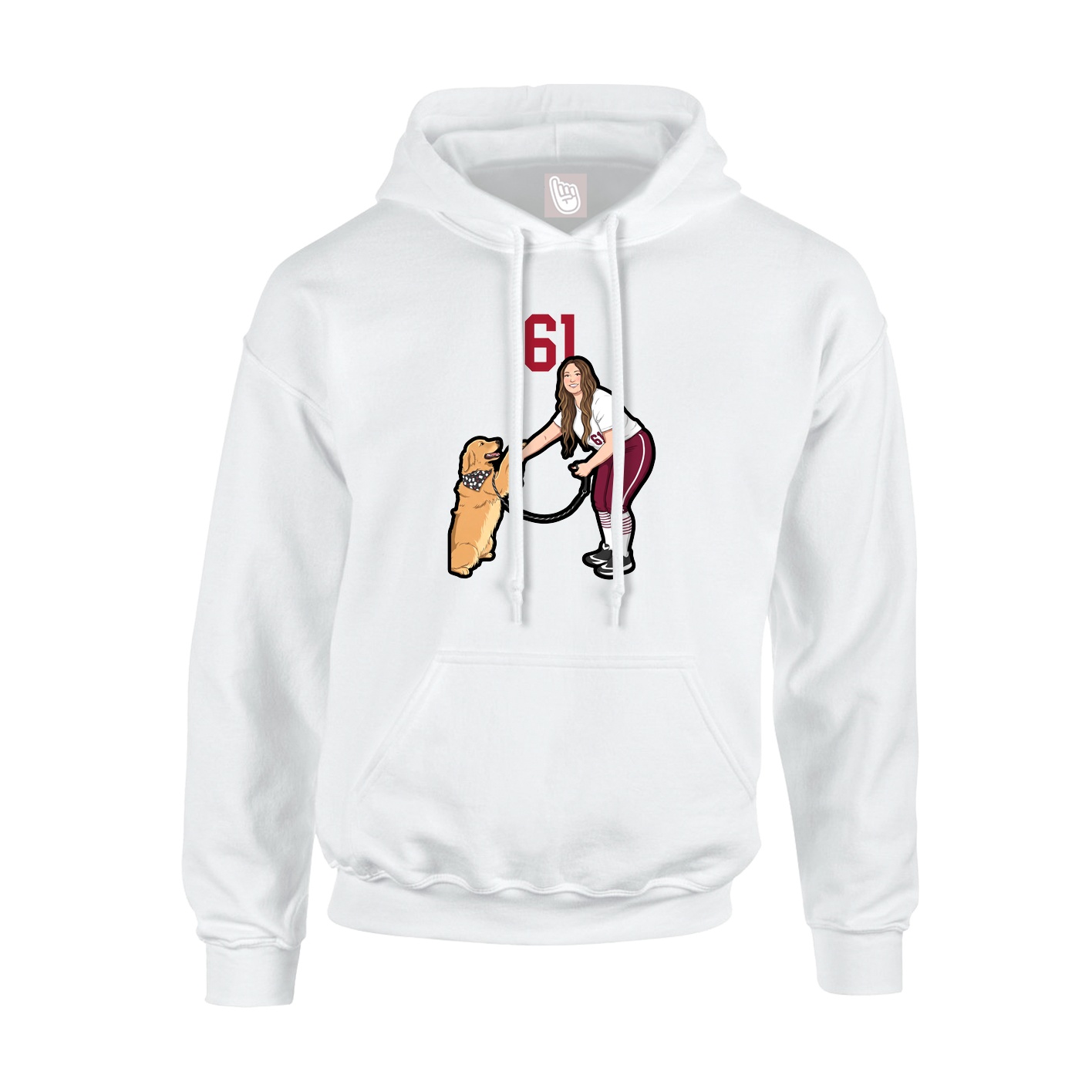 Hoodie — Number Top in White