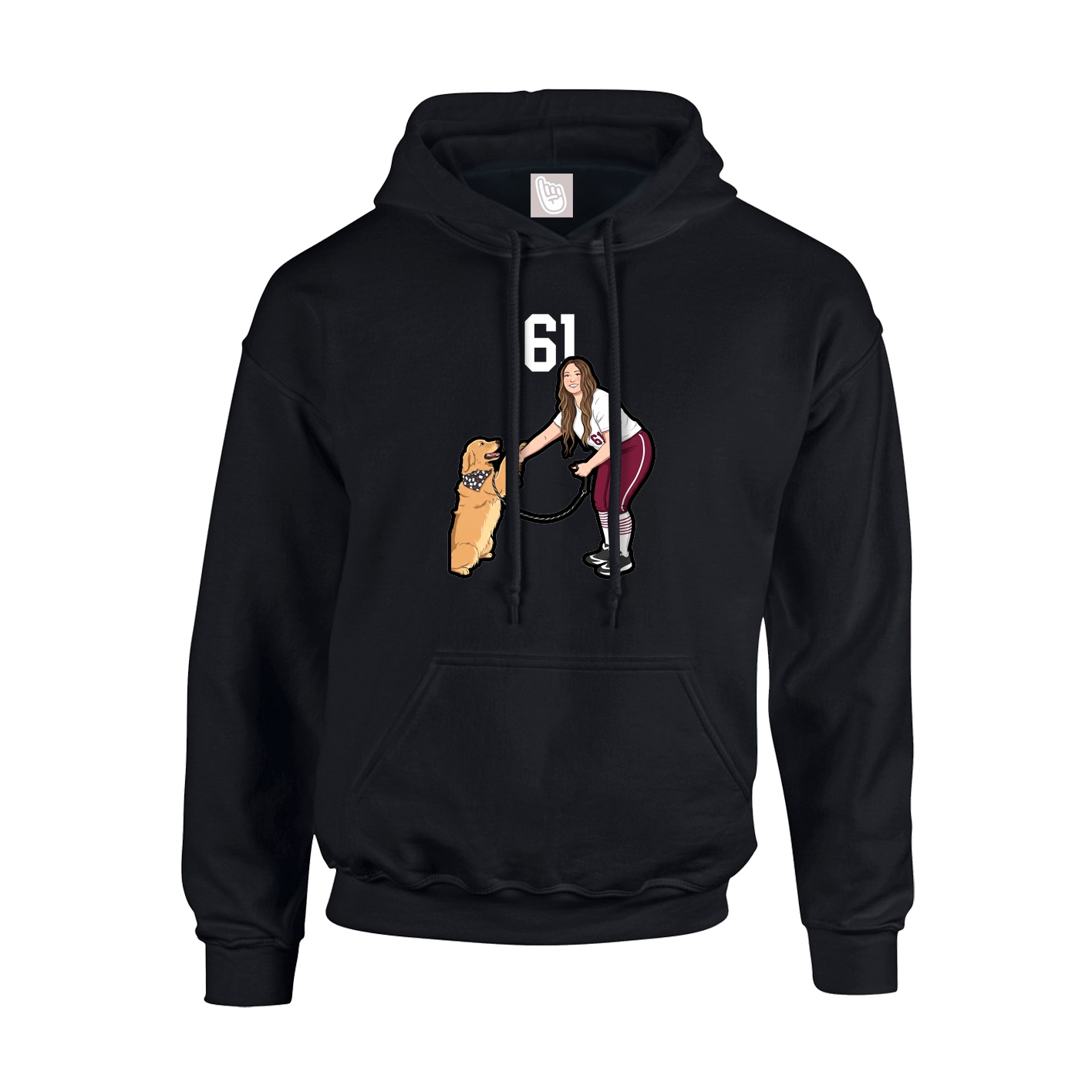 Youth Hoodie — Number Top in Black