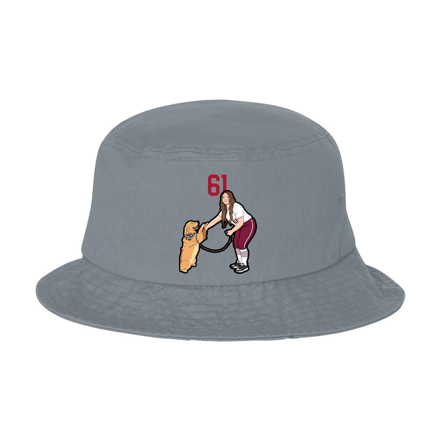 Bucket Cap — Number Top in Grey