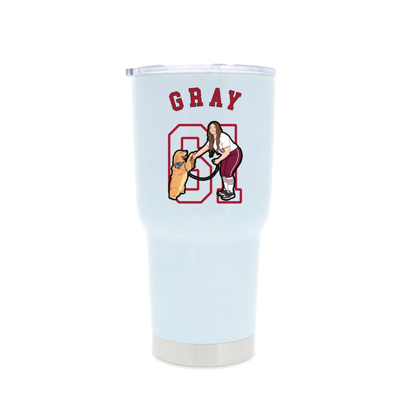 30oz Stainless Steel Tumbler — Shirsey Arch in White