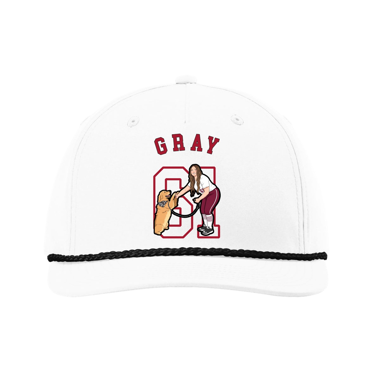 Five-Panel Classic Rope Cap — Shirsey Arch in White