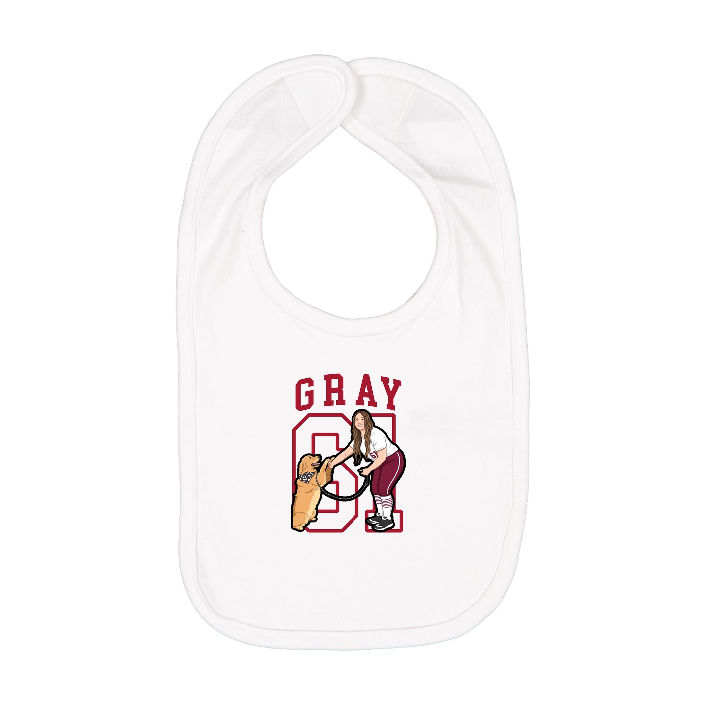 Infant Bib — Shirsey in White