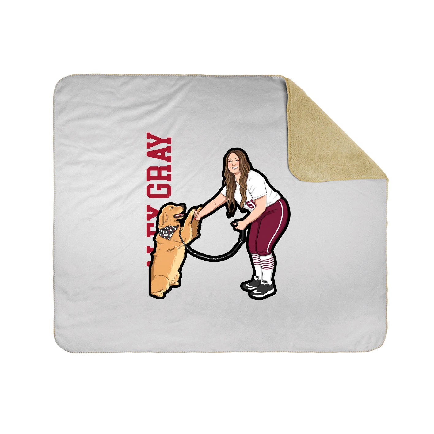 Throw Blanket — Name Vertical in White