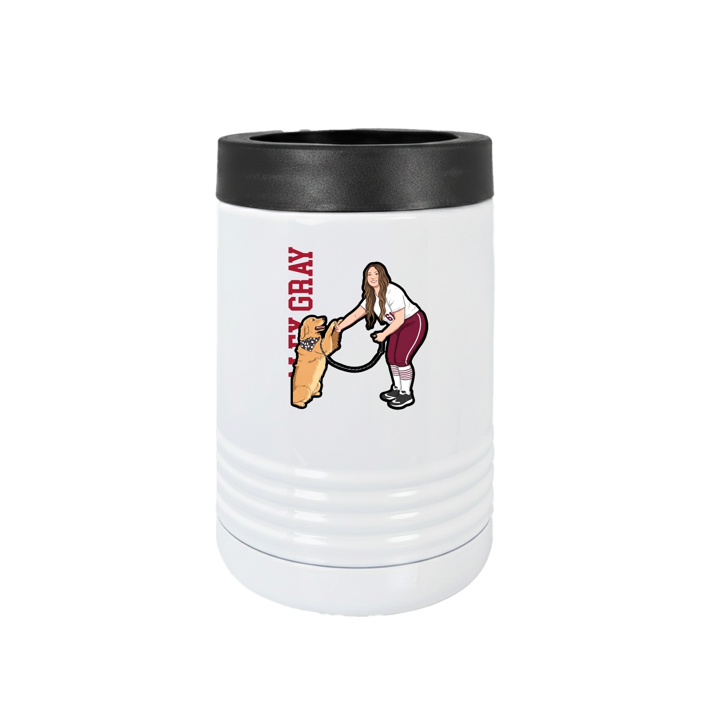 Beverage Holder — Name Vertical in White