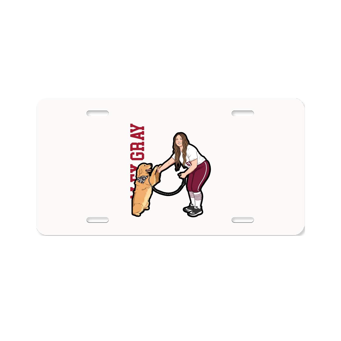 License Plate — Name Vertical in Classic